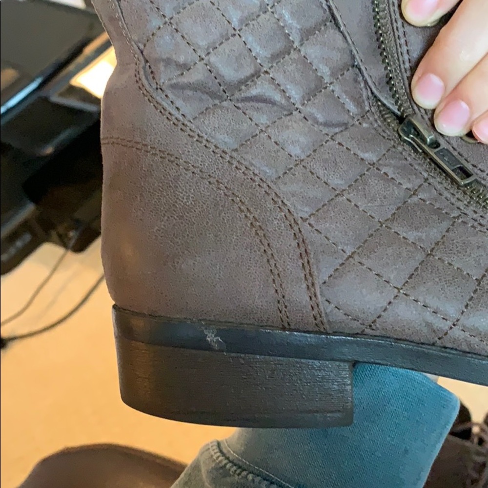 Vegan Leather Combat Boots - Picture 3 of 4